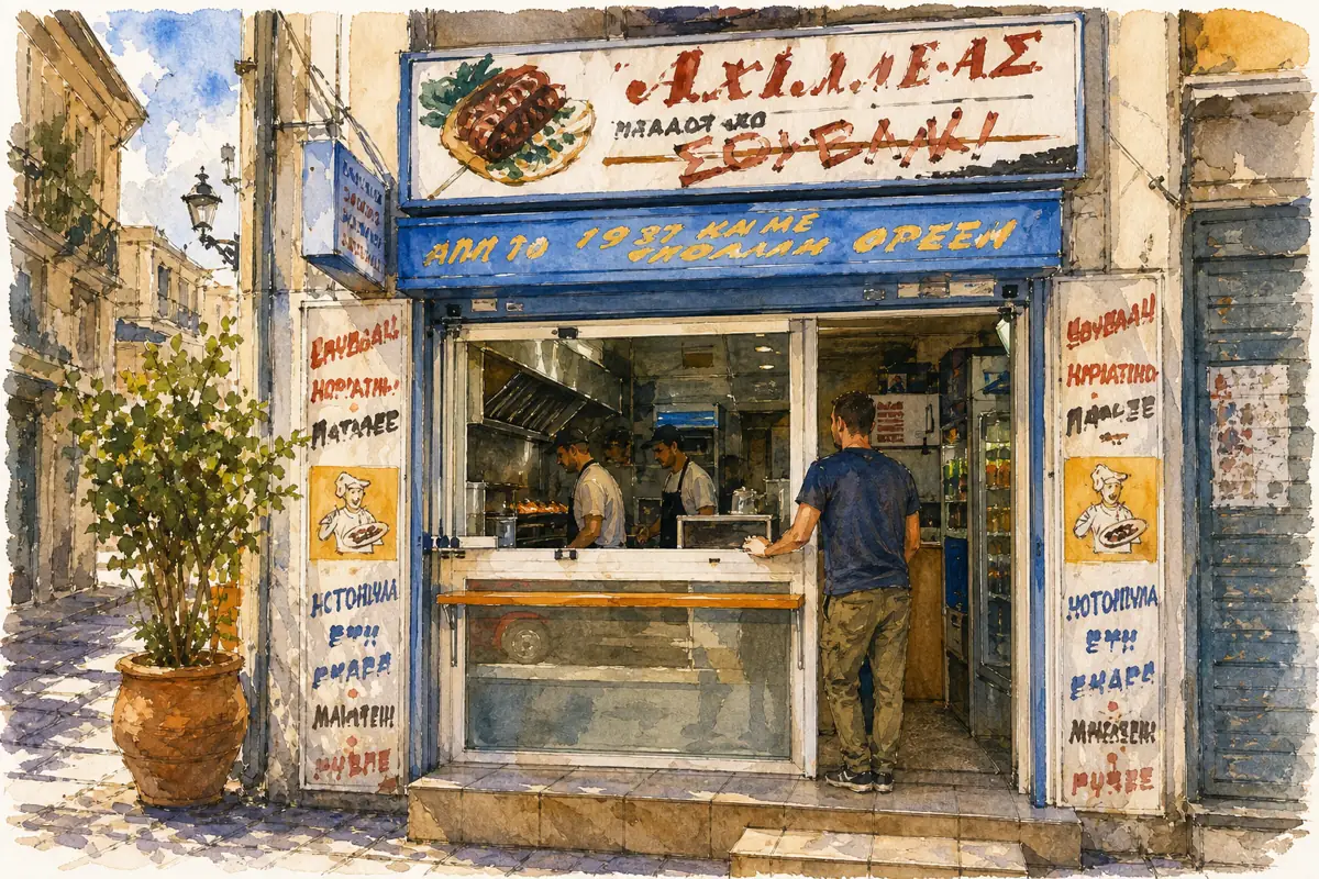 Ο Αχιλλέας — Σουβλατζίδικο, μόνο για το χέρι, από το 1987
