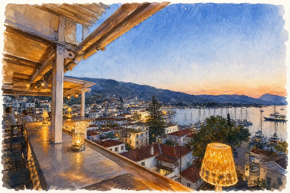 Oceanis Rooftop Garden — Rooftop cocktail bar, third floor of the Dimitra Boutique Hotel