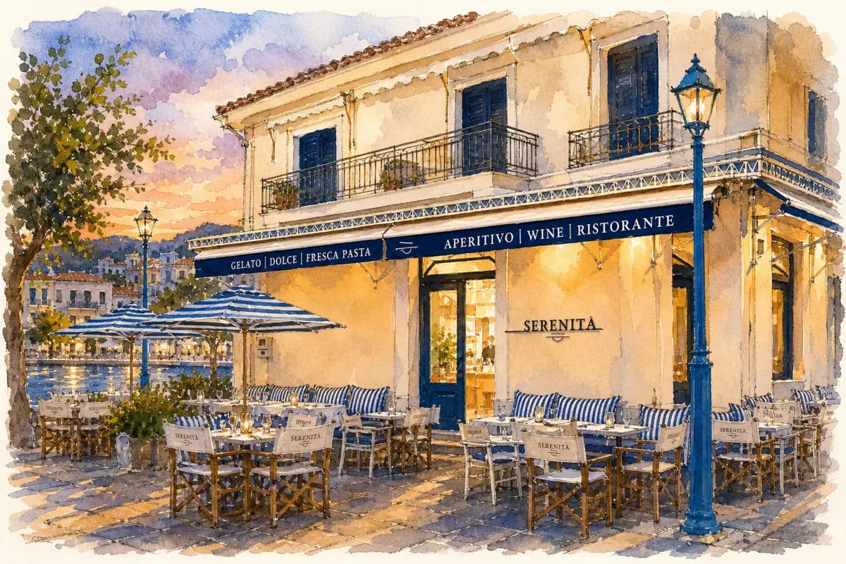 Serenità — Greek kitchen at the quiet end of the promenade