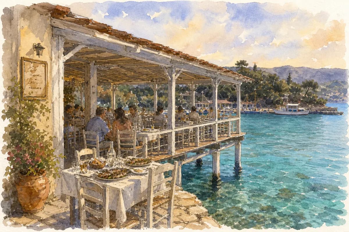Drouzas Tavern — Family fish taverna built over the water