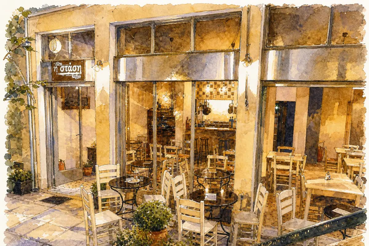 Kafeneio i Stasi — Cooperative neighbourhood kafeneio